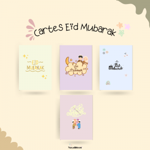 Carte Eid Mubarak lot 4 cartes