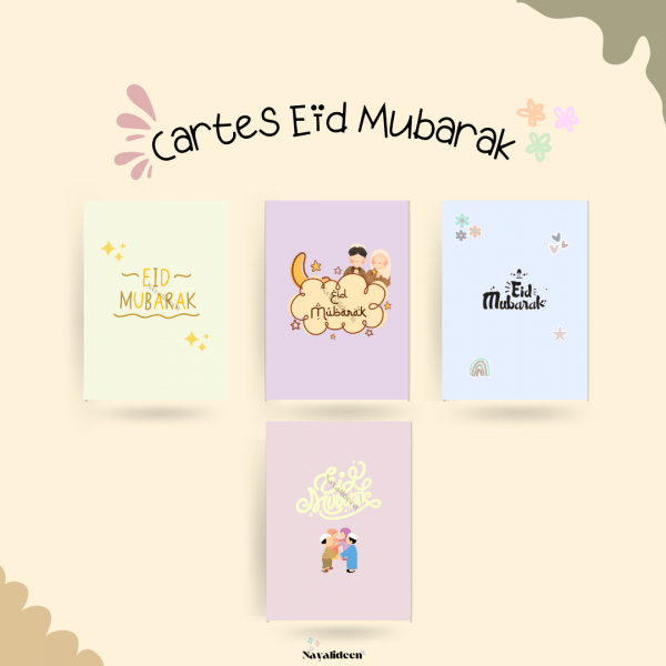 Carte Eid Mubarak lot 4 cartes