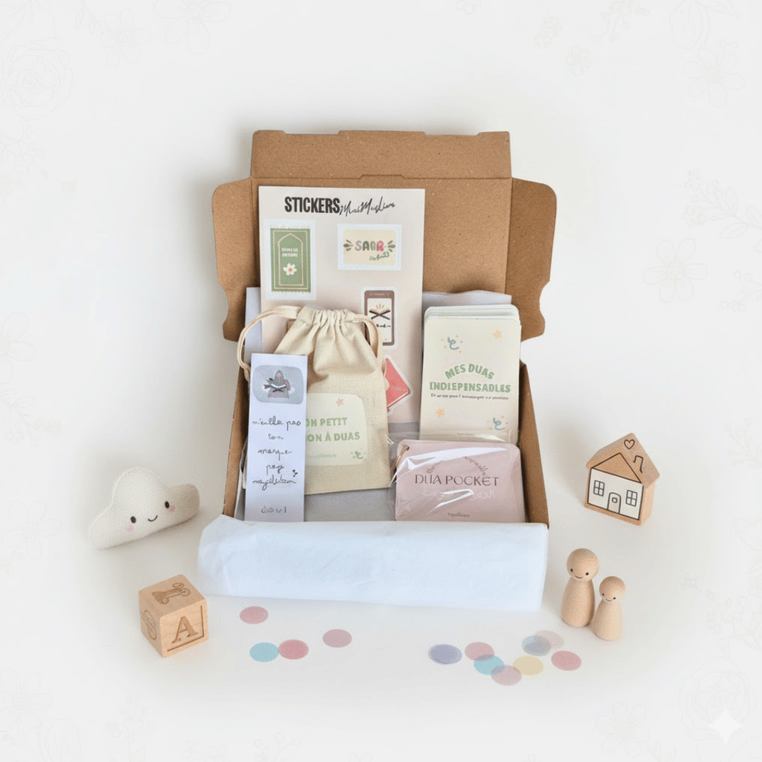 box islamique enfant et parent, box du aid, cadeau islamique enfant, livre doua enfant