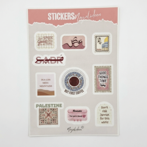 stickers islamique fille, planche de stickers muslim, planche de stickers islam